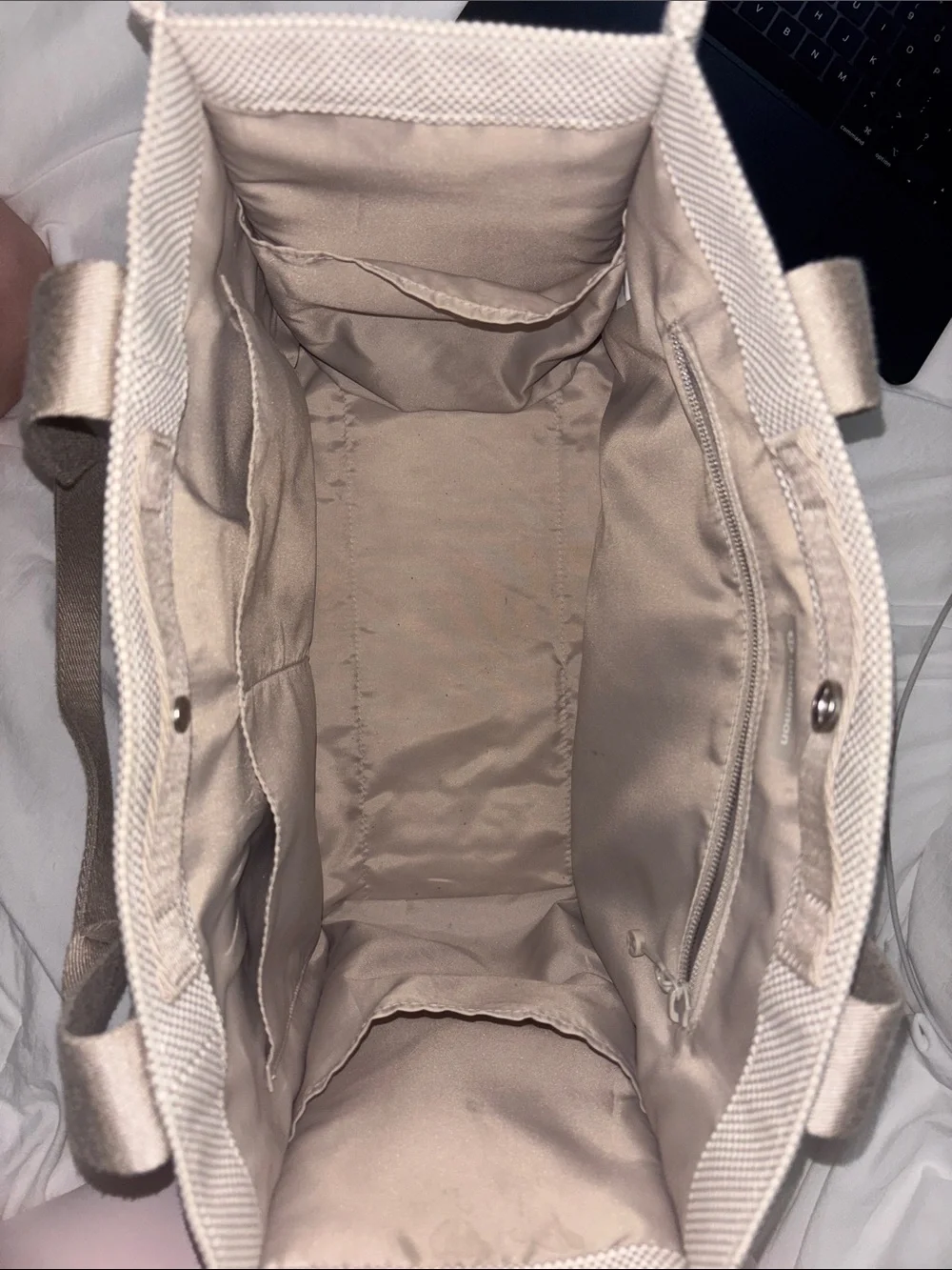 lululemon athletica Taupe Canvas Tote with Logo